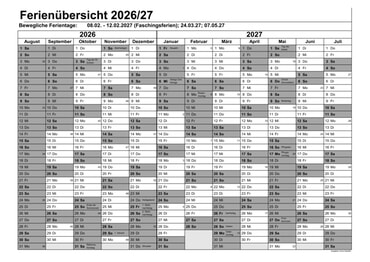 Ferienplan 2026-27